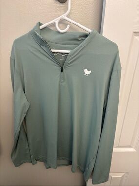 Bad Birdie Men's Light Sage Quarter-Zip Pullover Sweater